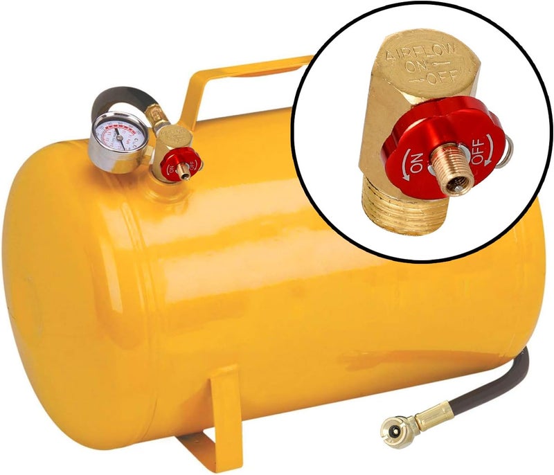 Hromee Air Tank Manifold Tool with Fill Port, Aluminum Shut Off Safety Valve and Relief Bypass 1/2" NPT Tank x 1/4" NPT Hose x 1/8" NPT Gauge for Air Compressor Portable Carry Tank - Image 5