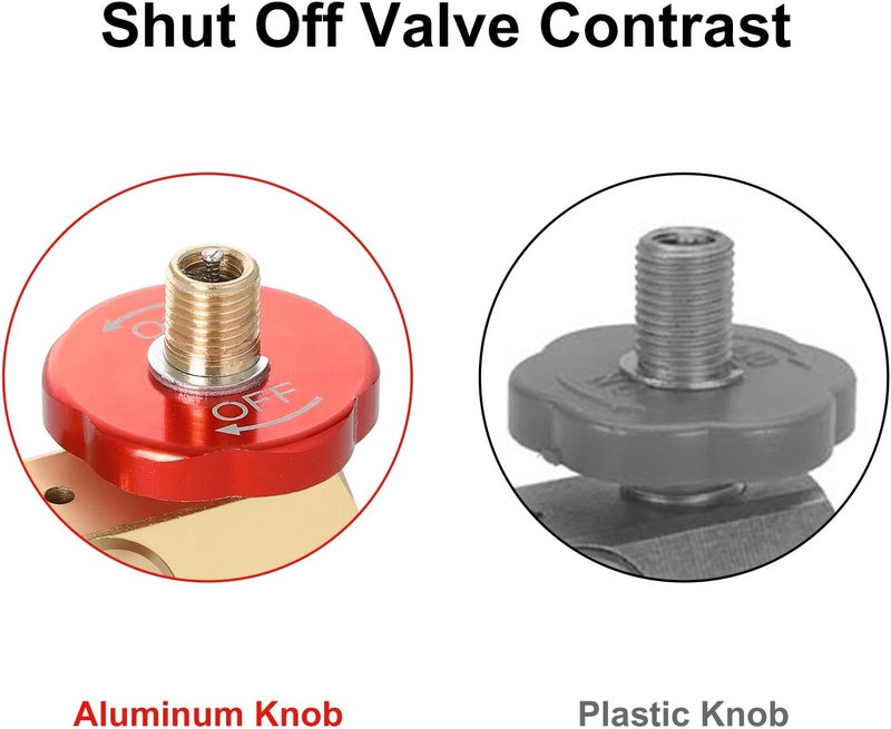 Hromee Air Tank Manifold Tool with Fill Port, Aluminum Shut Off Safety Valve and Relief Bypass 1/2" NPT Tank x 1/4" NPT Hose x 1/8" NPT Gauge for Air Compressor Portable Carry Tank - Image 3