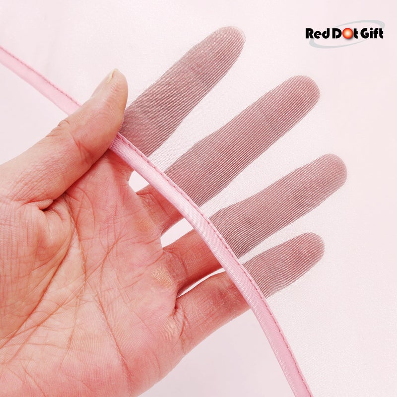Red Dot Gift Pack of 10 Premium Organza Hanging Garment Bag 66''x 24'' / 165 * 60cm Tie with ribbon Dress Bags for Closet and Cloth Storage (Rose Pink) - Image 5