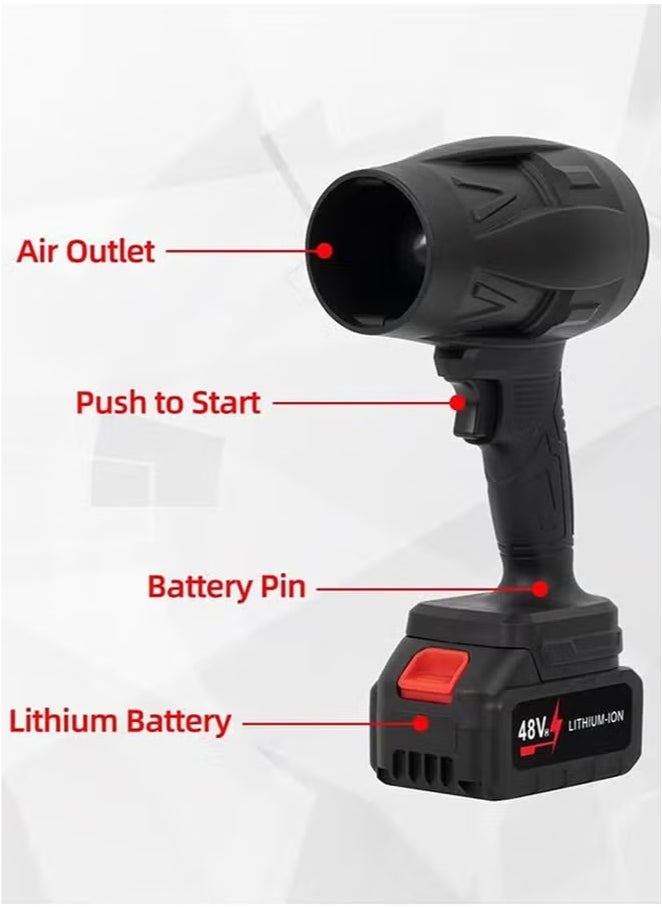 Cordless Mini Leaf & Dust Blower – 3000mAh Rechargeable Battery – High-Speed Turbo Air Blower for Keyboard, Car, Home, and Outdoor Cleaning – Compact & Powerful
