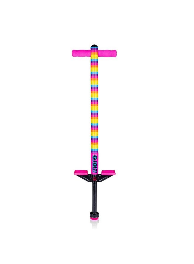 Flybar Flybar Pogo Stick for Kids, 40 to 80 Pounds, Perfect for Beginners, Easy Grip Foam Handles, Anti-Slip Foot Pegs, Outdoor Toys for Boys, Jumper Toys for Girls, Outside Toys for Kids (Jolt, Rainbow) - Image 1