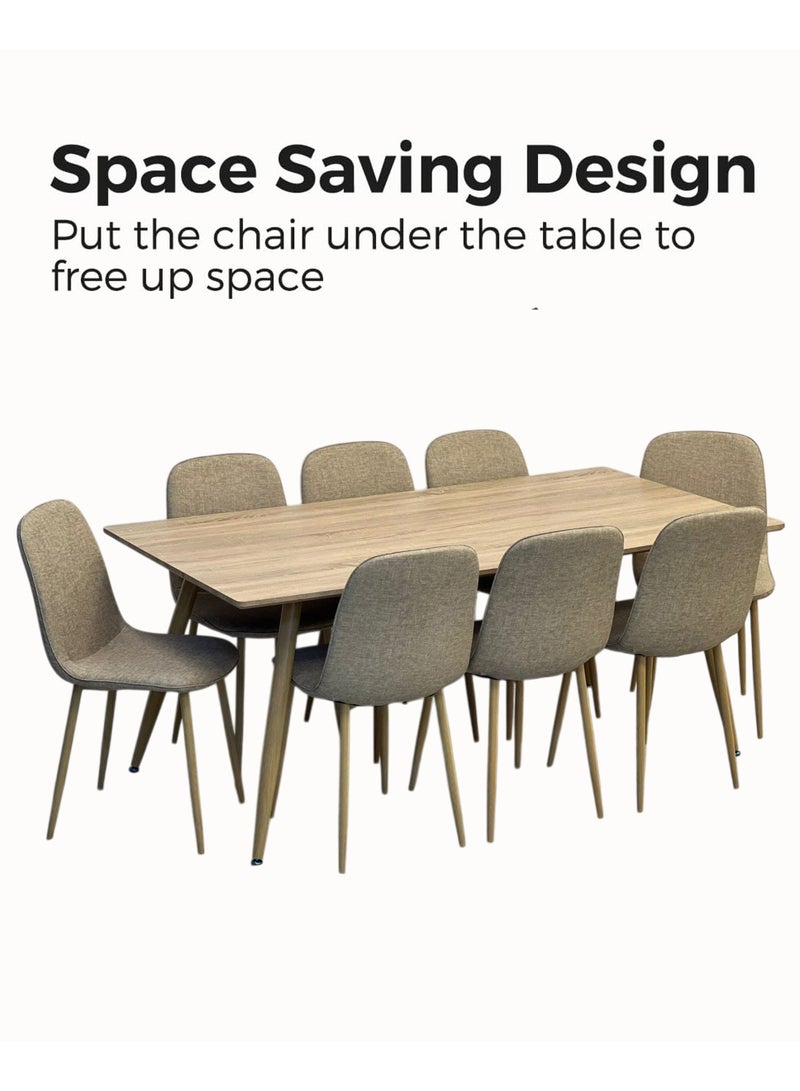 9-Piece Wooden Dining Table Set With 8 Chairs  180*90 CM