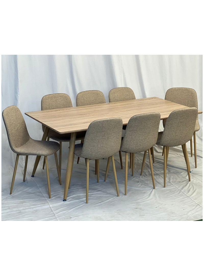 9-Piece Wooden Dining Table Set With 8 Chairs  180*90 CM