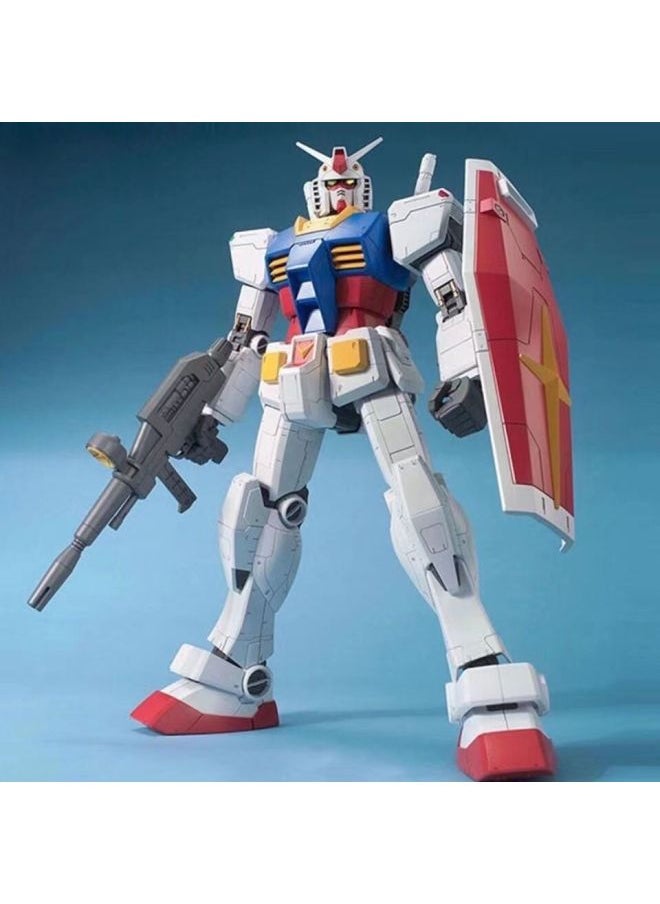 Generic - Gundam Model MG Attacks Free Light Wings Blue And Red Heretical Unicorn Destiny Big Class Assembled Mecha Hand-made Toy-Color:Yuanzu Mecha [shield + Cannon] - Free Stand - Single Model + 3-piece Tool Set - Image 1