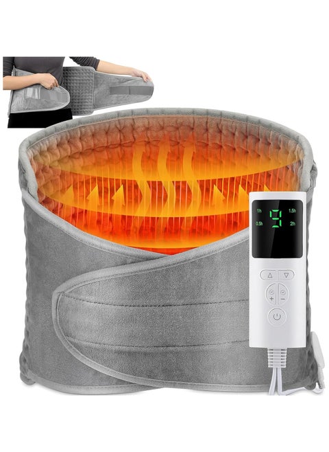 Heating Pad, Electric Waist Heating Pad for Back Pain and Cramps, Electric Fast Heat Pad with LCD Controller, 9 Heating Levels, 4 Gears Timing, Soft Touch & Machine Washable 12"x50"