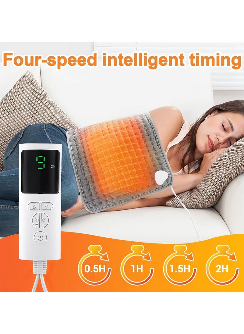 Heating Pad, Electric Waist Heating Pad for Back Pain and Cramps, Electric Fast Heat Pad with LCD Controller, 9 Heating Levels, 4 Gears Timing, Soft Touch & Machine Washable 12"x50"