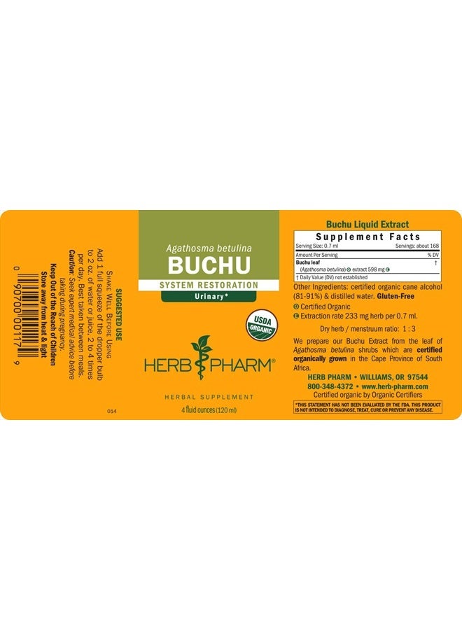 HERB PHARM Certified Organic Buchu Liquid Extract for Urinary System Support - 4 Ounce - Image 5