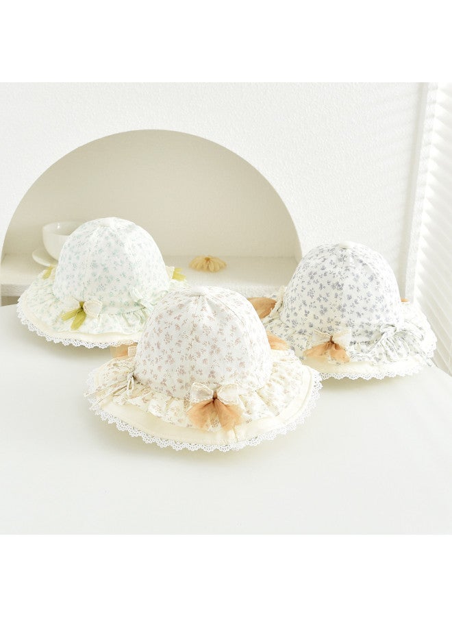 بامبل بي قبعة أطفال للبنات، قبعة دلو مطرزة، قبعة شمسية عصرية للخارج مع زخرفة دانتيل زهرية - Image 5