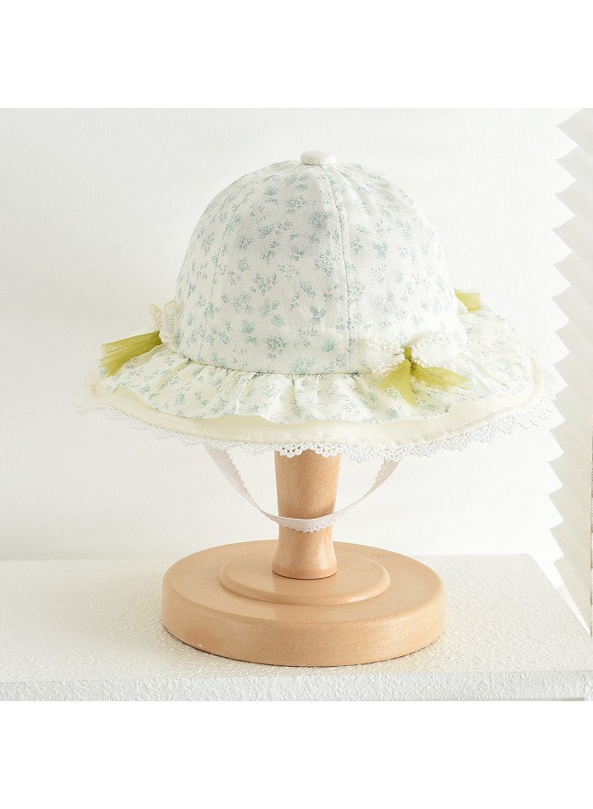 بامبل بي قبعة أطفال للبنات، قبعة دلو مطرزة، قبعة شمسية عصرية للخارج مع زخرفة دانتيل زهرية - Image 2