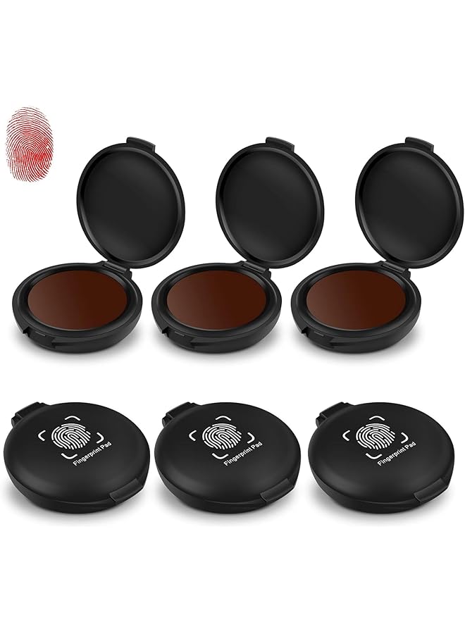erorex 6 Pack Fingerprint Ink Pads Red Thumbprint Ink Pad For Notary Supplies Identification Security Id Fingerprint Cards Law Enforcement Fingerprint For Office Workers And Business Owners  - Image 1