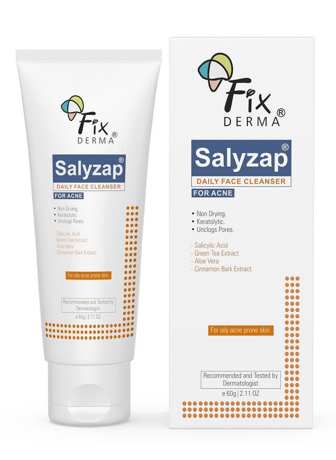 FIXDERMA 2% Salicylic Acid Face Wash For Oily Skin | Sulphate Free | Face Cleanser For Acne Or Pimples | Acne Clearing Face Wash For Men & Women - 60 Ml  - Image 1