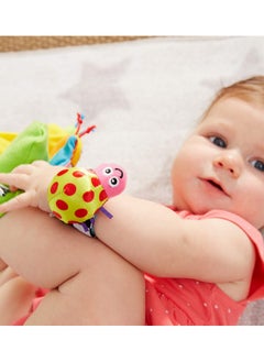 لاماز مجموعة جوارب Gardenbug Baby Foot Finder ومجموعة خشخيشة المعصم ألعاب التطوير الحسي ومستلزمات الأطفال حديثي الولادة  - Image 2