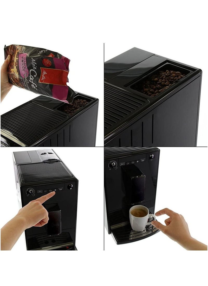 Melitta - Solo E950-222, Compact Bean To Cup Coffee Machine With Pre-Brew Function, Automatic Cappuccino Maker, 1400 W, 1.2 Liters, Pure Black - Image 1