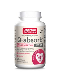 jarrow formulas Qabsorb Coq10 100 Mg 60 Softgels High Absorption Coq10 Antioxidant Support For Mitochondrial Energy Production & Cardiovascular Health Up To 60 Servings  - Image 1
