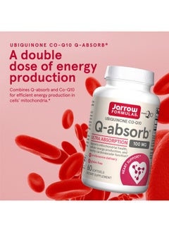 jarrow formulas Qabsorb Coq10 100 Mg 60 Softgels High Absorption Coq10 Antioxidant Support For Mitochondrial Energy Production & Cardiovascular Health Up To 60 Servings  - Image 4