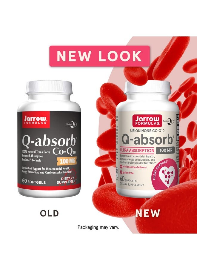 jarrow formulas - Qabsorb Coq10 100 Mg 60 Softgels High Absorption Coq10 Antioxidant Support For Mitochondrial Energy Production & Cardiovascular Health Up To 60 Servings - Image 1