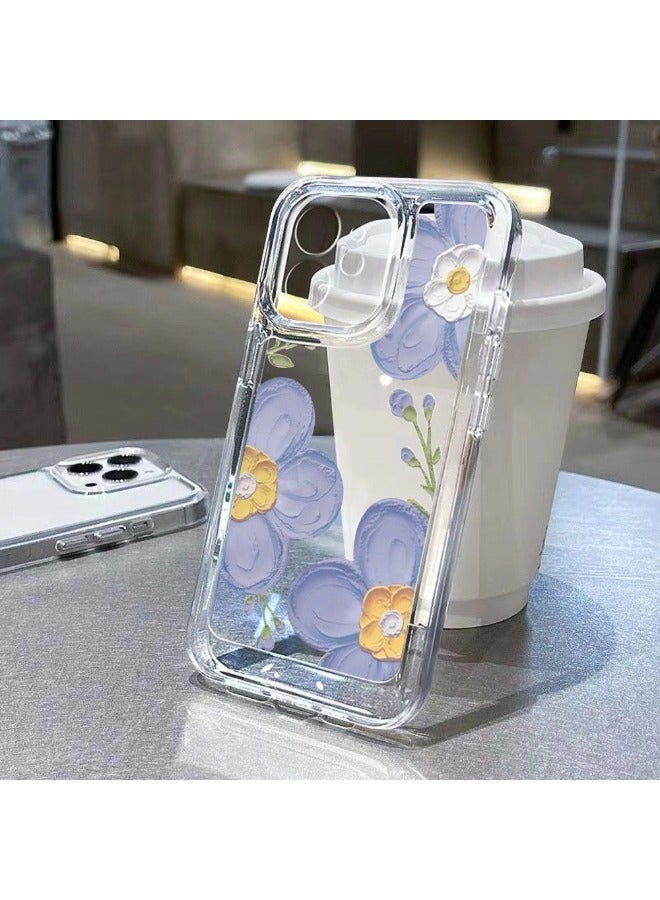 ShebSheb Designed for iPhone 16 Plus Case ,Clear Flower Soft & Flexible Shockproof Floral Women Phone Cover - Image 1