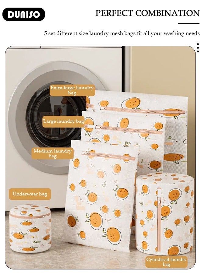DUNISO 5PCS Mesh Laundry Bags, Thickened Washing Machine Bags for Delicates with Premium Zipper, Reusable Travel Storage Organizer Bag for Blouse, Bra, Hosiery, Stocking, Underwear  - Image 2