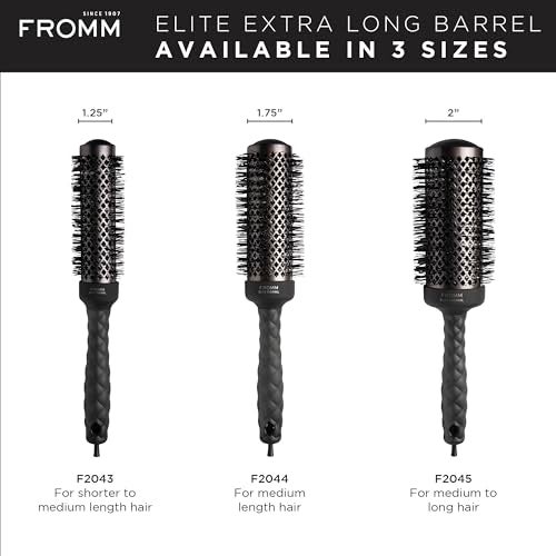Fromm Elite Thermal Ceramic x Ionic 2 Inch Round Brush for Expert Blowouts, Faster Hair Drying, Extended Barrel for Anti-Static Styling, Smoothing, Straightening, and Shine, Ideal for Short Hair - Image 4