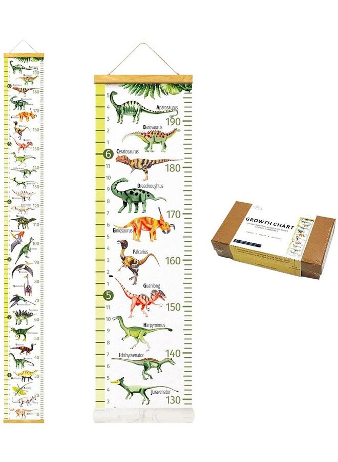 HomeEvolution Kids Growth Chart Height Measuring Chart Classical Canvas Wall Hanging Rulers For Baby Children Girls Bedroom Decor (Dinosaur) - Image 2