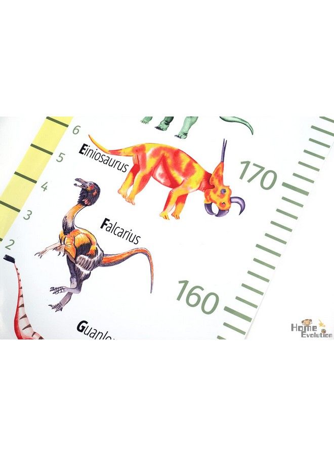 HomeEvolution Kids Growth Chart Height Measuring Chart Classical Canvas Wall Hanging Rulers For Baby Children Girls Bedroom Decor (Dinosaur) - Image 3