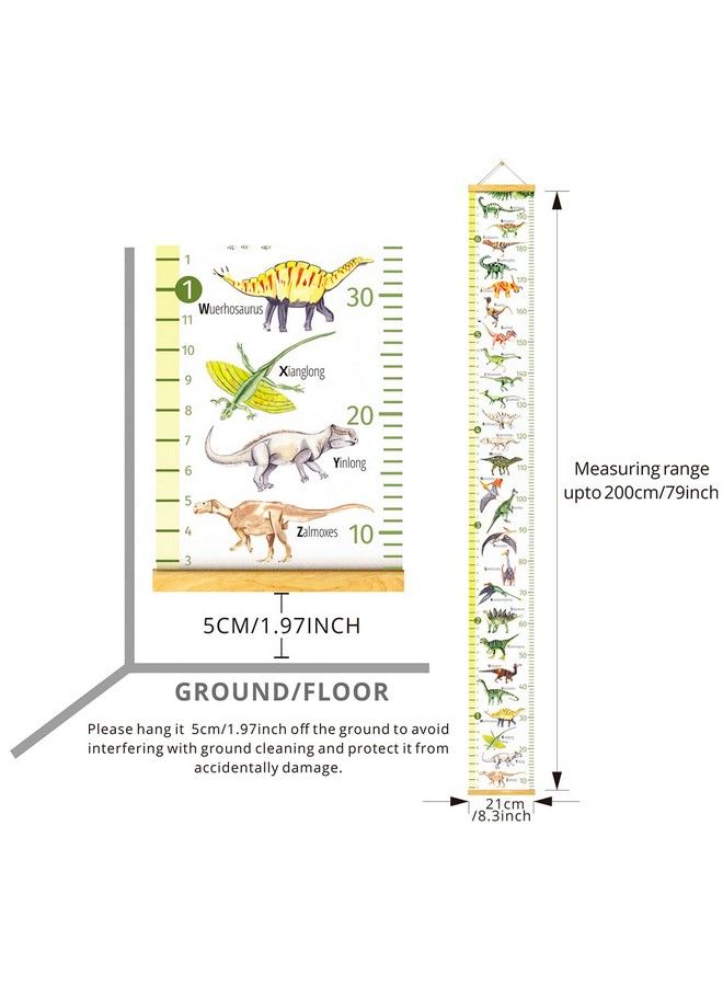HomeEvolution Kids Growth Chart Height Measuring Chart Classical Canvas Wall Hanging Rulers For Baby Children Girls Bedroom Decor (Dinosaur) - Image 5