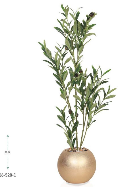 Artificial olive tree with plastic stand