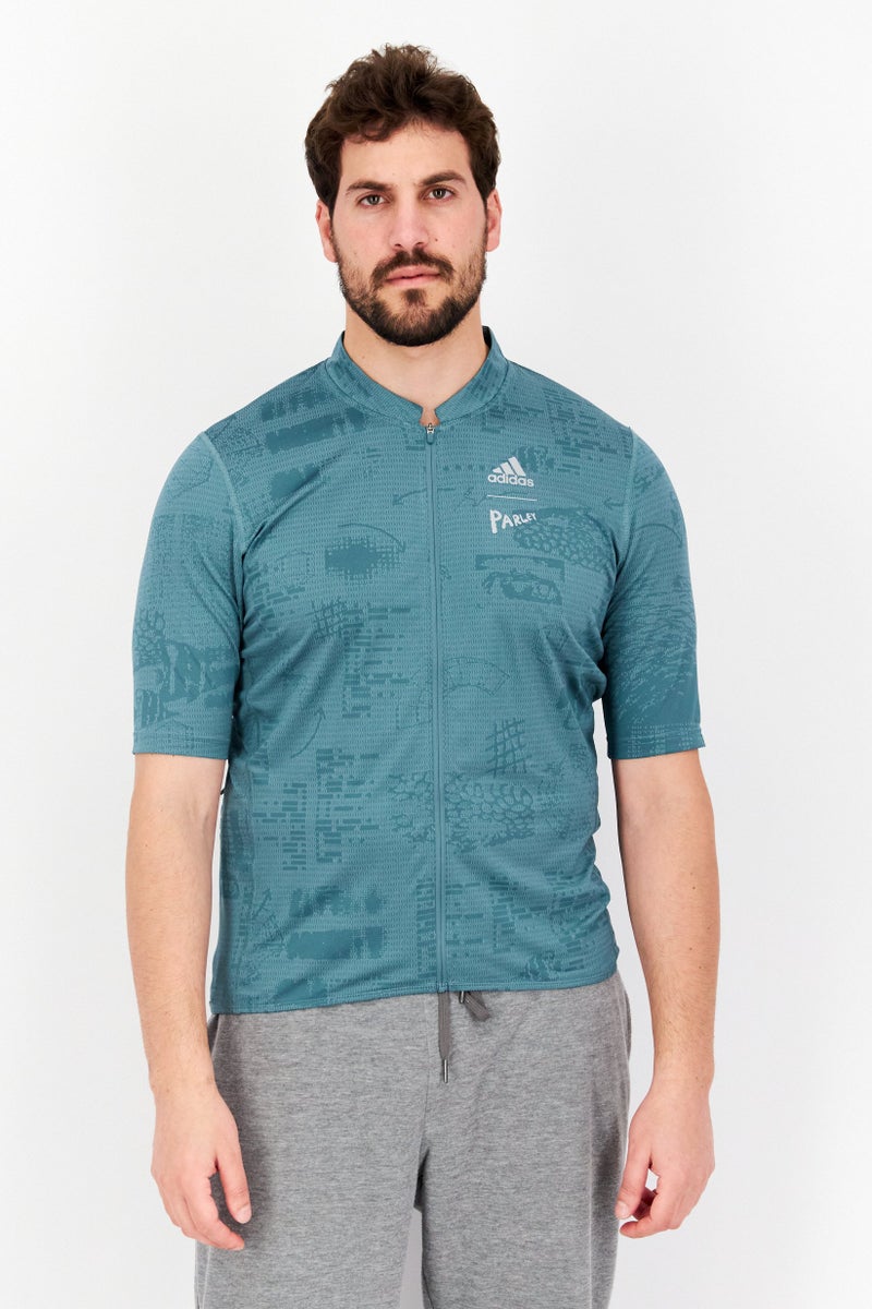 Adidas Men Sportswear Fit Short Sleeve Jersey Shirt, Teal Green - Image 1