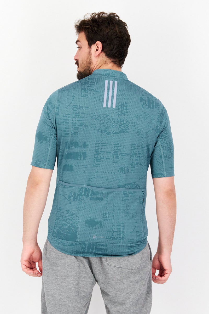 Adidas Men Sportswear Fit Short Sleeve Jersey Shirt, Teal Green - Image 3
