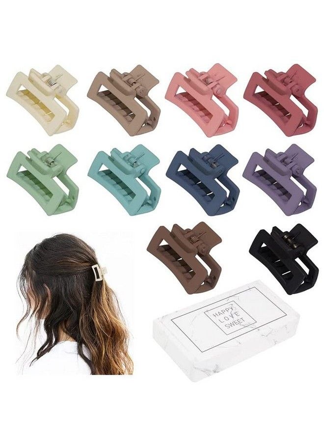 Fameza Small Claw Hair Clips For Women Girls Tiny Hair Claw Clips For Thin/Medium Thick Hair 1.5 Inch Mini Hair Jaw Clips Matte Rectangle Nonslip Clip With Gift Box (Light Morandi Color)  - Image 1