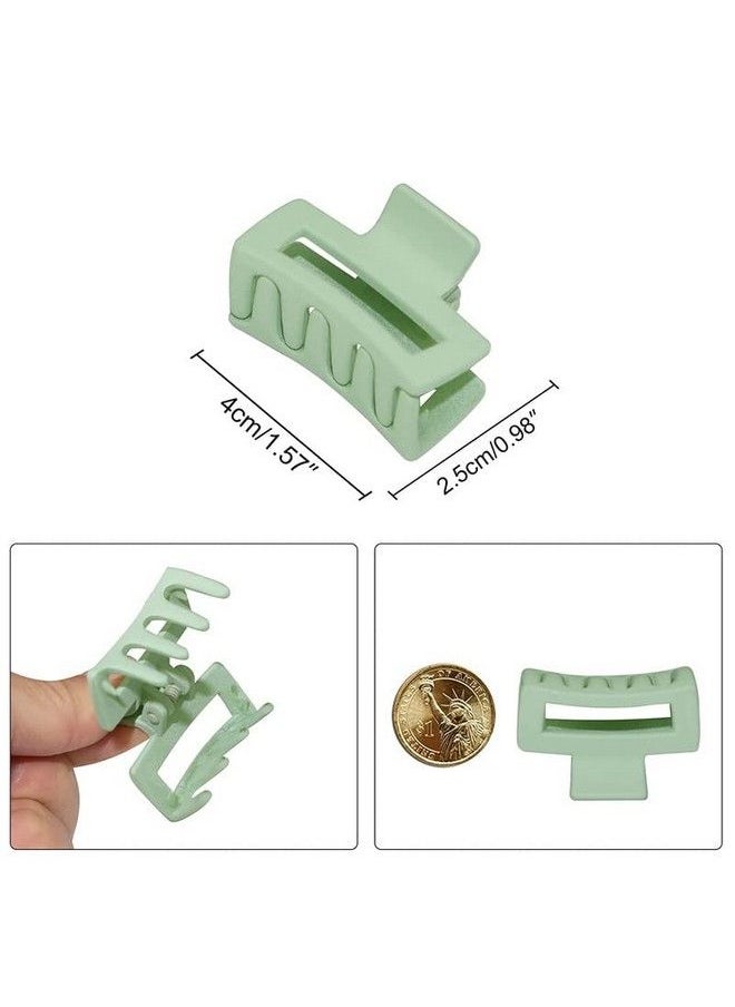 Fameza Small Claw Hair Clips For Women Girls Tiny Hair Claw Clips For Thin/Medium Thick Hair 1.5 Inch Mini Hair Jaw Clips Matte Rectangle Nonslip Clip With Gift Box (Light Morandi Color)  - Image 3