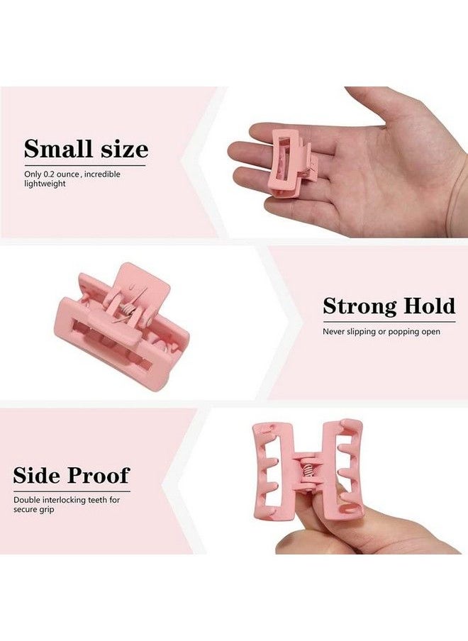 Fameza Small Claw Hair Clips For Women Girls Tiny Hair Claw Clips For Thin/Medium Thick Hair 1.5 Inch Mini Hair Jaw Clips Matte Rectangle Nonslip Clip With Gift Box (Light Morandi Color)  - Image 4
