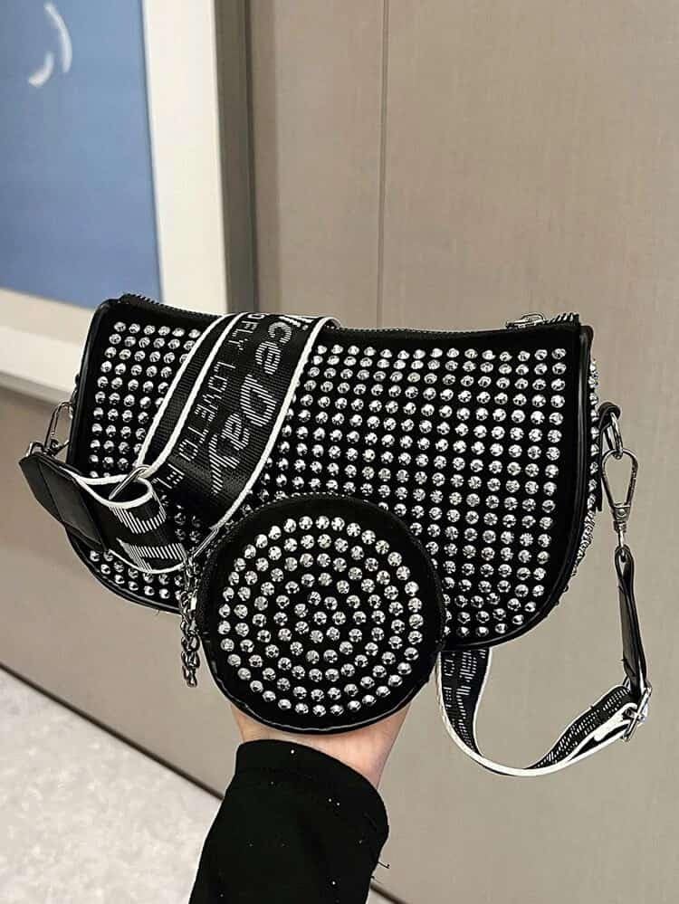 DOSYSO Crossbody Sling Bag Stylish With Pack of Combo Coin Pouch For Women Detachable Broad Strap Evening Clutch Handbags Girls Latest Ladies Side Purse For Party Wedding Wide Belt Shoulder - Image 3