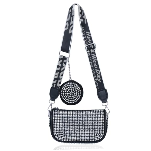 DOSYSO Crossbody Sling Bag Stylish With Pack of Combo Coin Pouch For Women Detachable Broad Strap Evening Clutch Handbags Girls Latest Ladies Side Purse For Party Wedding Wide Belt Shoulder - Image 1