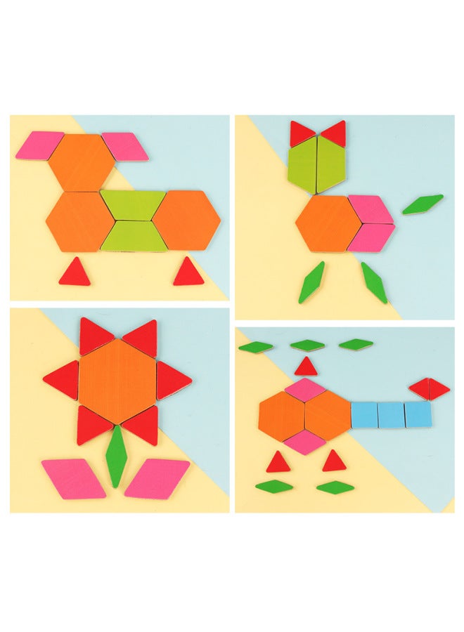 Loquat Educational Area Toys Small And Middle Class Kindergarten Large Class Materials Children's Magnetic Geometric Puzzle Montessori Early Education Boys And Girls-Color:204 Piece Magnetic Creative Puzzle - Image 5