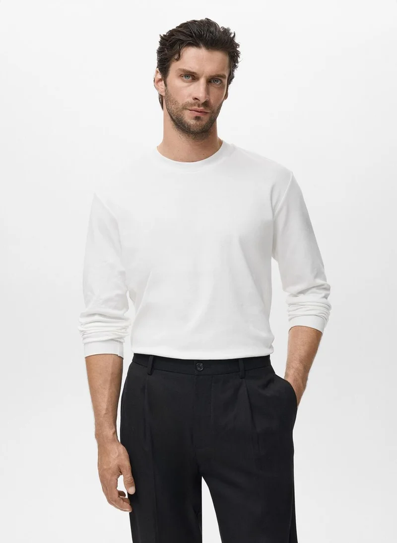 Mango Man Long sleeve regular fit T-shirt