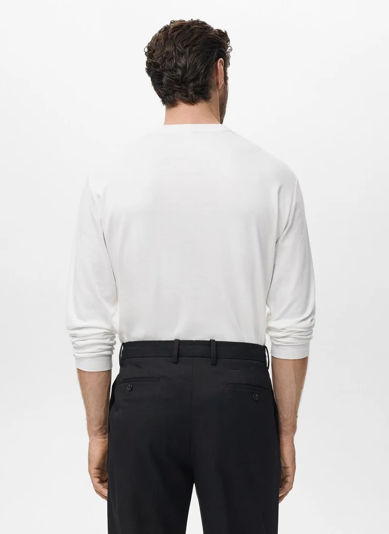 Mango Man Long sleeve regular fit T-shirt