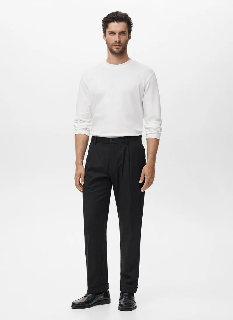 Mango Man  Long sleeve regular fit T-shirt for Men | Best Price UAE