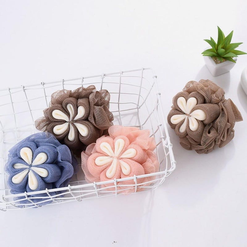 SHOWERORO 3pcs Soft Bath Loofah Shower Puff Sponges Body Washing Scrubbers for Women Home Use Exfoliating Mesh Bathing Accessories Random Color - Image 5