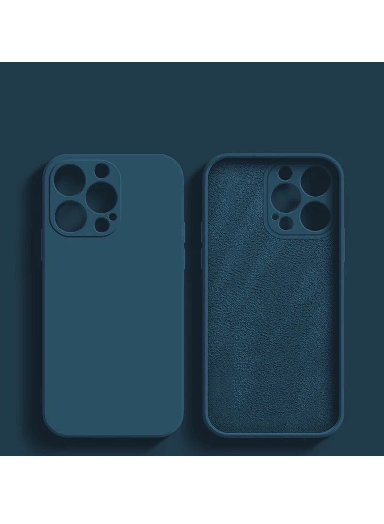 AROAQ Iphone Silicon Case, Silky-soft Touch Full-body Protective Phone Case, Luxury Original Liquid Silicone Case Mention For Iphone 15 Pro Max, 15 Plus, Pro, ( Deep blue ) - Image 1