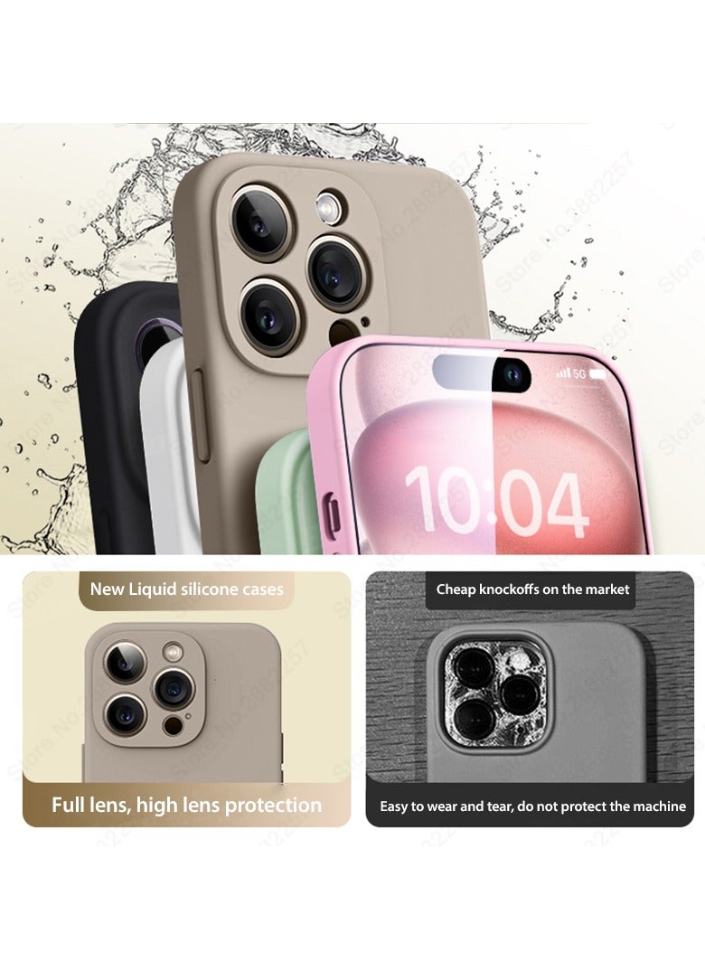 AROAQ Iphone Silicon Case, Silky-soft Touch Full-body Protective Phone Case, Luxury Original Liquid Silicone Case Mention For Iphone 15 Pro Max, 15 Plus, Pro, ( Deep blue ) - Image 3