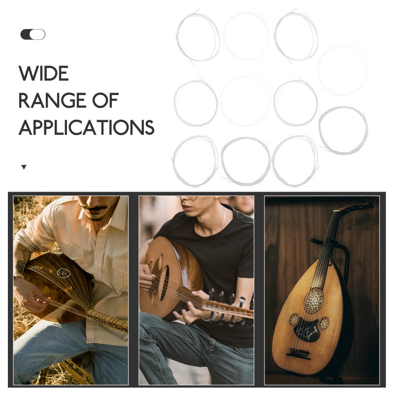 🎸 طقم أوتار العود مطلية بالفضة من النايلون وسبائك النحاس للأدوات الموسيقية أداء احترافي وتوتر متوازن 11 قطعة - Image 5