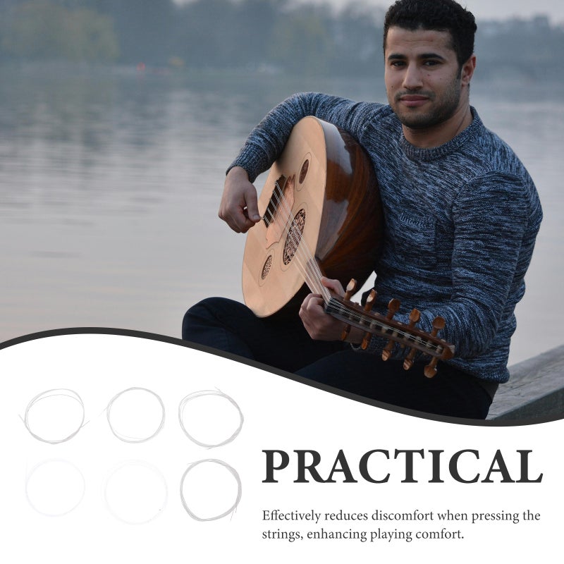 🎸 طقم أوتار العود مطلية بالفضة من النايلون وسبائك النحاس للأدوات الموسيقية أداء احترافي وتوتر متوازن 11 قطعة - Image 3