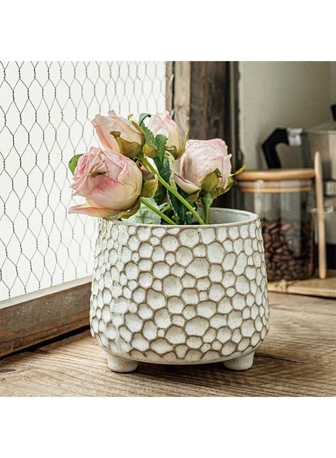 HOMESTAR Handmade Pinecone-shaped ceramic kitchen utensil holder, makeup brush and pen holder, succulent planter pot, countertop organizer for home decor - Image 1