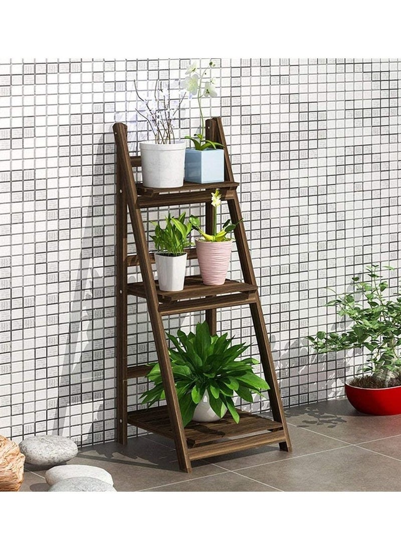 Generic FFD Natural Wood Rack Flowers Stand Decorative 3 Layers Flower Pots Stand For Home Living Room Decoration Bookshelf Flowers Stand  - Image 3