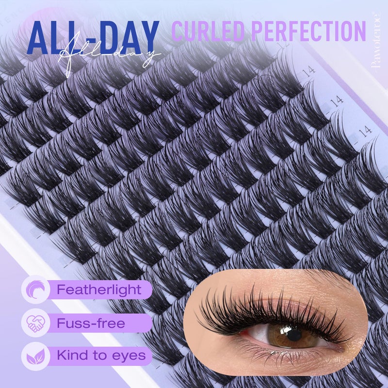 Pawotence Lash Clusters Fairy Eyelash Clusters 10-18mm Wispy Lashes Cluster Eyelash Extensions 144pcs Wet Individual Cluster Lashes Full False Eyelashes for DIY Lash Extension - Image 4