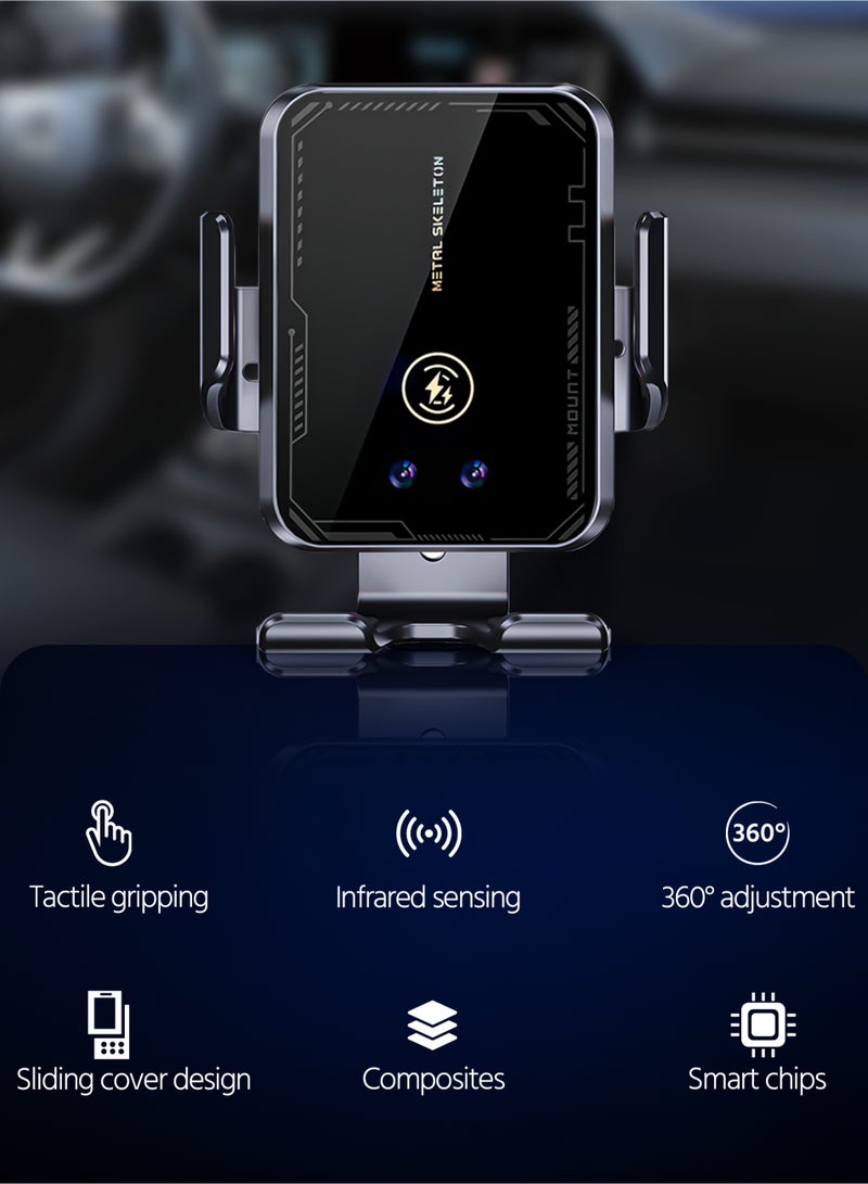 Car Phone Holder,With 15W Car Wireless Charger,Magnetic Car Phone Holder,Mobile Holder Car  - Image 2