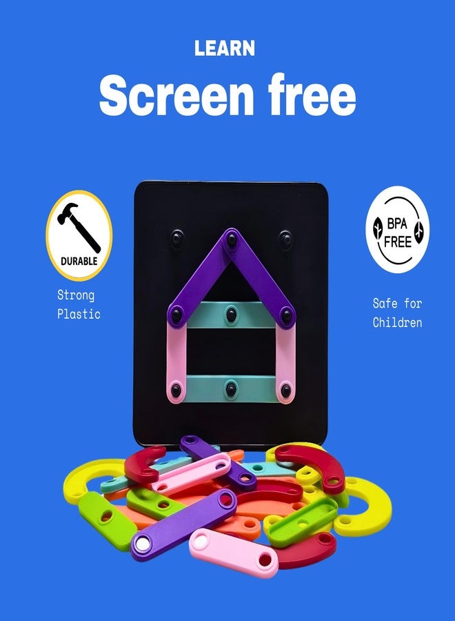 SPARKNEST Montessori Letter & Number Construction Activity Set – Creative Pegboard Puzzle for Kids (3+ Years) | Learn ABCs, Shapes & Fine Motor Skills | STEM Educational Toy Gift - Image 4