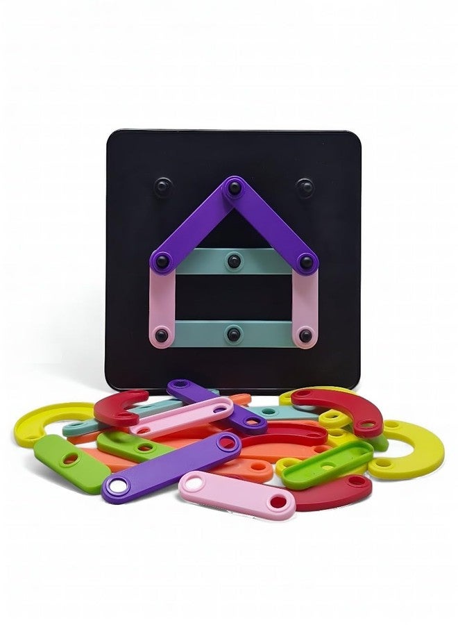 SPARKNEST Montessori Letter & Number Construction Activity Set – Creative Pegboard Puzzle for Kids (3+ Years) | Learn ABCs, Shapes & Fine Motor Skills | STEM Educational Toy Gift - Image 1