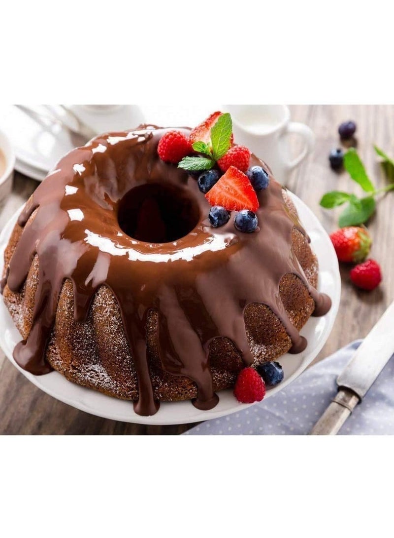BLACKSTONE 9 Inch Non-Stick Fluted Ring Cake Tin 23cm Carbon Steel Cake Pan Oven Safe Round Tube Baking Mould for Pound Cake, Bread, Jello, Flan & Desserts, Black - Image 2